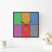 ファイルキャビネカスタムットのウォールクロック スクエア壁時計 (ホーム)