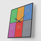 ファイルキャビネカスタムットのウォールクロック スクエア壁時計 (傾斜)