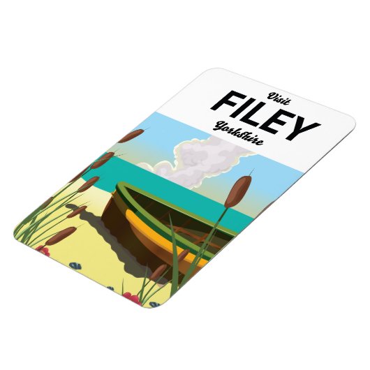 ファイルリー、ヨークシャーの海岸旅行ポスター マグネット (左側)