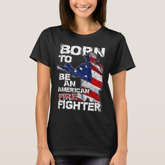 ファイレ動揺してフの米国消防国旗 Tシャツ (正面)