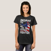 ファイレ動揺してフの米国消防国旗 Tシャツ (正面フル)