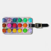 ファインアートのおもしろいのカラフルなペンキの絵の具箱 ラゲッジタグ (正面横)