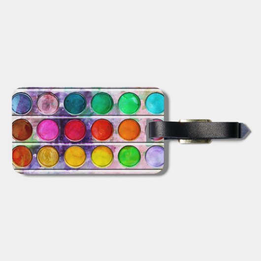 ファインアートのおもしろいのカラフルなペンキの絵の具箱 ラゲッジタグ (裏面横)