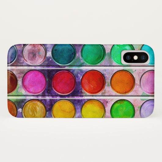 ファインアートのおもしろいのカラフルなペンキの絵の具箱 Case-Mate iPhoneケース (裏面(横))