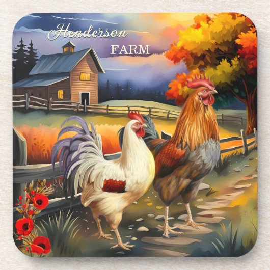 ファインアートのり鶏ファームコースター コースター (正面)