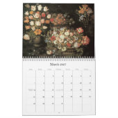 ファインアートのカレンダーの花柄の絵画 カレンダー (3月 2027)
