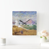 ファインアートの水の色カリフォルニア海の海岸 スクエア壁時計 (ホーム)