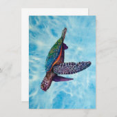 ファインアートの織物亀。グリーティングカード (正面/裏面)