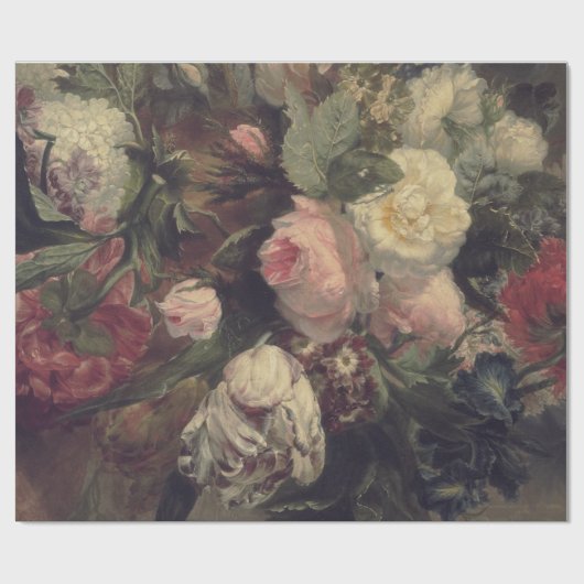 ファインアートの花のDecoupageポスター ラッピングペーパー (フラット)