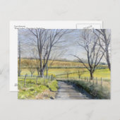 ファインアートはがき – 冬のケント、水色 ポストカード (正面/裏面)