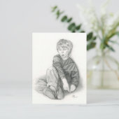 ファインアートはがき – 口笛、黒鉛鉛筆 ポストカード (スタンド正面)