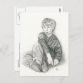 ファインアートはがき – 口笛、黒鉛鉛筆 ポストカード (正面/裏面)