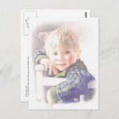 ファインアートはがき – 小さいたずら、色鉛筆 ポストカード (正面/裏面)