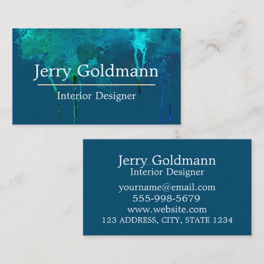 ファインアートアーティストインテリアデザイナーデコレーター 名刺 (正面/裏面)