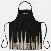 ファインアートアーティストパレットとブラシパーソナライズされた エプロン (正面)