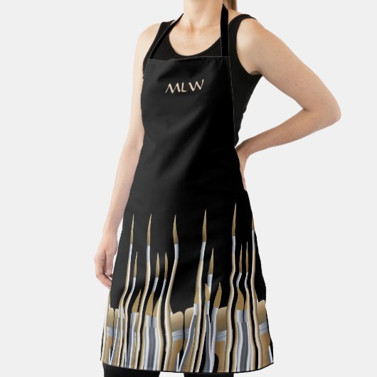 ファインアートアーティストパレットとブラシパーソナライズされた エプロン (インサイチュ)