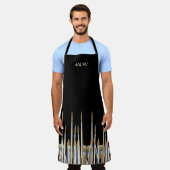 ファインアートアーティストパレットとブラシパーソナライズされた エプロン (着用した状態)