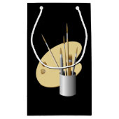 ファインアートアーティストパレットとブラシパーソナライズされた スモールペーパーバッグ (裏面)