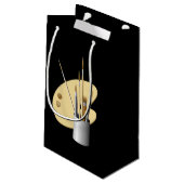 ファインアートアーティストパレットとブラシパーソナライズされた スモールペーパーバッグ (裏面アングル)