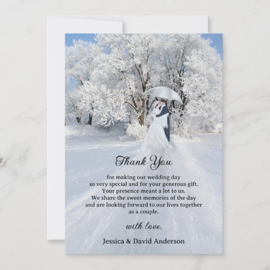 ファインアートウィンターワンダ結婚ーランドサンキューカード サンキューカード (正面)