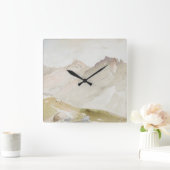 ファインアートウォーターカラーコットンウッドキャニオンユタ スクエア壁時計 (ホーム)