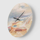 ファインアートウォーターカラーミネルバテラスイエローストーン ラージ壁時計 (傾斜)