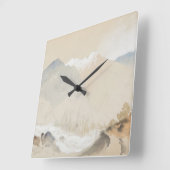 ファインアートウォーターカラーランドスケープツインレイクコロラド スクエア壁時計 (傾斜)