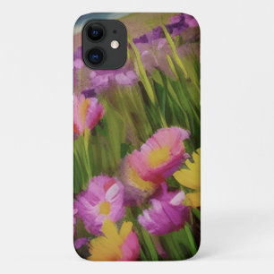ファインアートウオーターカラーワイルドフラワーアットデュスク iPhone 11 ケース