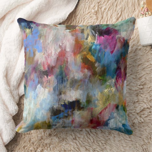 ファインアートオリジナル抽象芸術嵐 クッション (ブランケット)