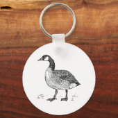 ファインアートカナダグース自然スケッチ キーホルダー (正面)