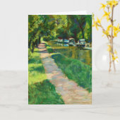 ファインアートカード-運河のTowpath カード (黄色い花)