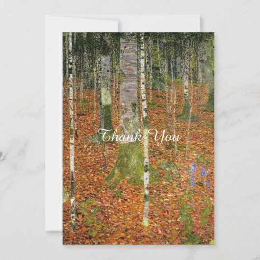 ファインアートグスタフクリムトフォレスト自然結婚ズ サンキューカード (正面)