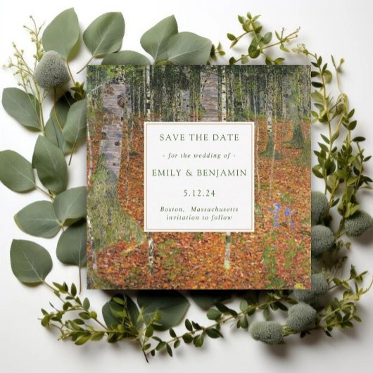 ファインアートグスタフクリムトフォレスト自然結婚ズ セーブザデート