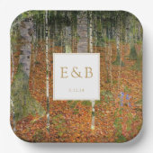 ファインアートグスタフクリムトフォレスト自然結婚ズ ペーパープレート (正面)