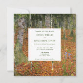 ファインアートグスタフクリムトフォレスト自然結婚ズ 招待状 (正面)