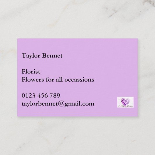 ファインアートサンセットスノーシーンビジネスカード 名刺 (裏面)