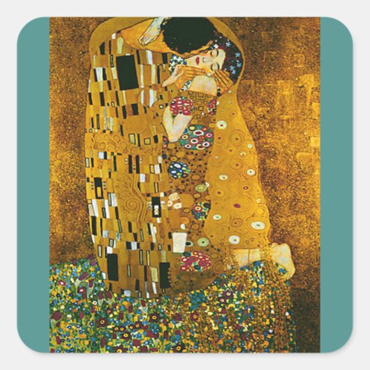 ファインアートシール,グスタフクリムト,キス, スクエアシール (正面)