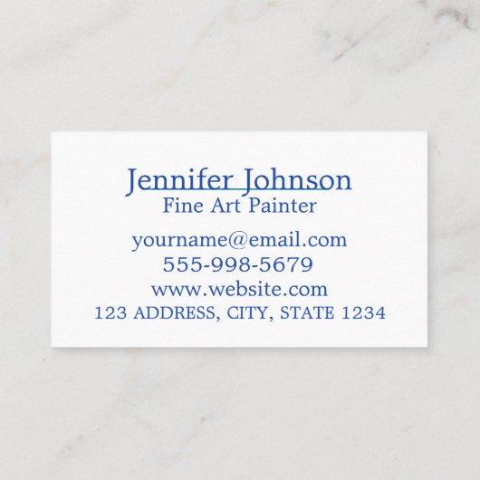 ファインアートスタジオホワイトティール（緑がかった色）ドリップ絵を描 名刺 (裏面)