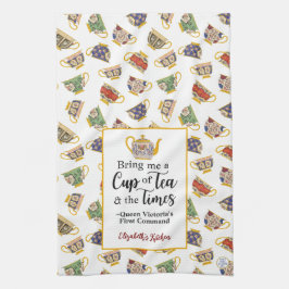 ファインアートティーカップパターンクイーンビクトリアティーパーティー キッチンタオル