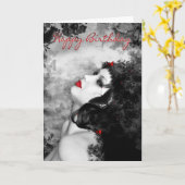 ファインアートバタフライプリンセス誕生日カード – モダン カード (黄色い花)