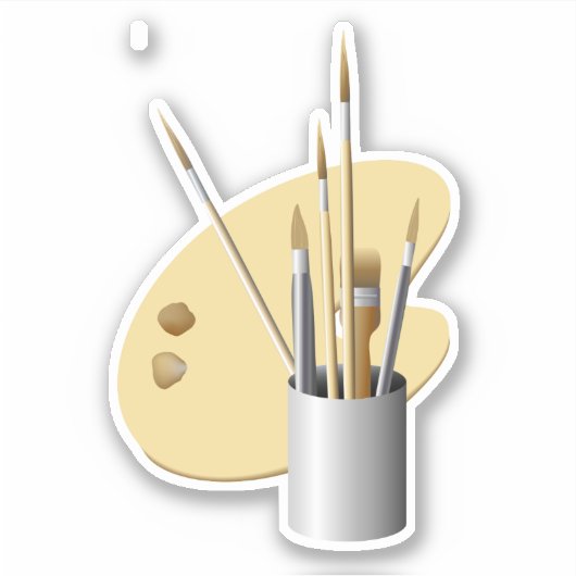 ファインアートパレットとブラシ シール (正面)