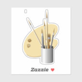 ファインアートパレットとブラシ シール (シート)