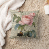 ファインアートピンクローズヴィンテージ辞書 クッション (ブランケット)