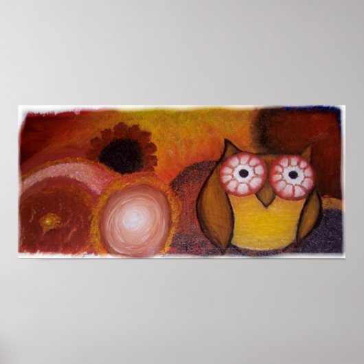 ファインアートフクロウプリント ポスター (正面)