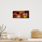 ファインアートフクロウプリント ポスター (キッチン)