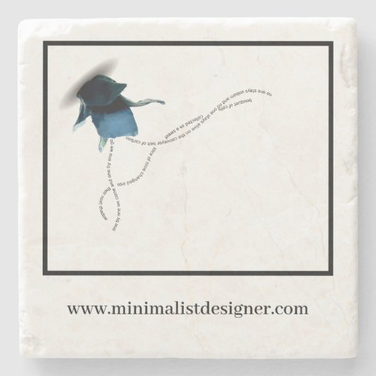 ファインアートフローラブルーアイリスフラワー名刺 ストーンコースター (正面)