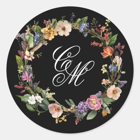 ファインアートフローラリースモノグラム ラウンドシール (正面)