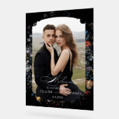 ファインアートブラックフローラ書道へようこそ アクリルサイン (傾斜)