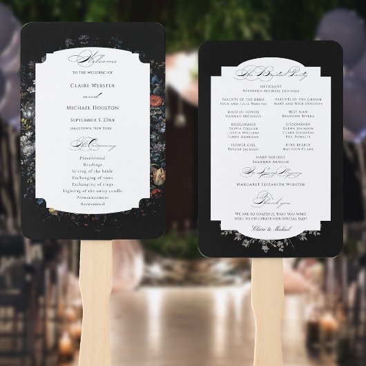 ファインアートブラックフローラ書道プログラム ハンドファン