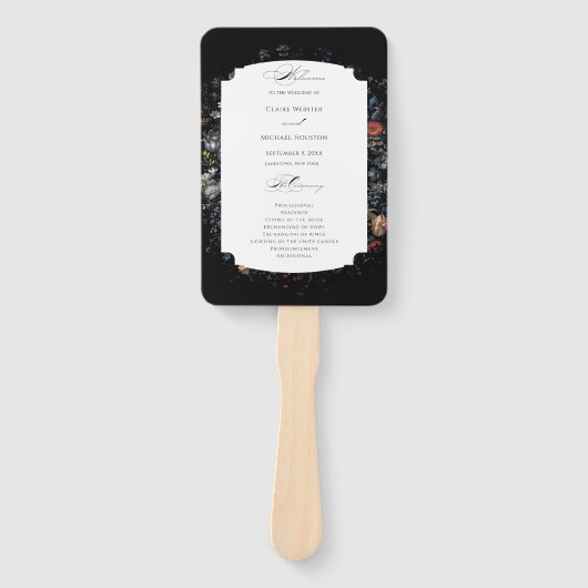 ファインアートブラックフローラ書道プログラム ハンドファン (正面)